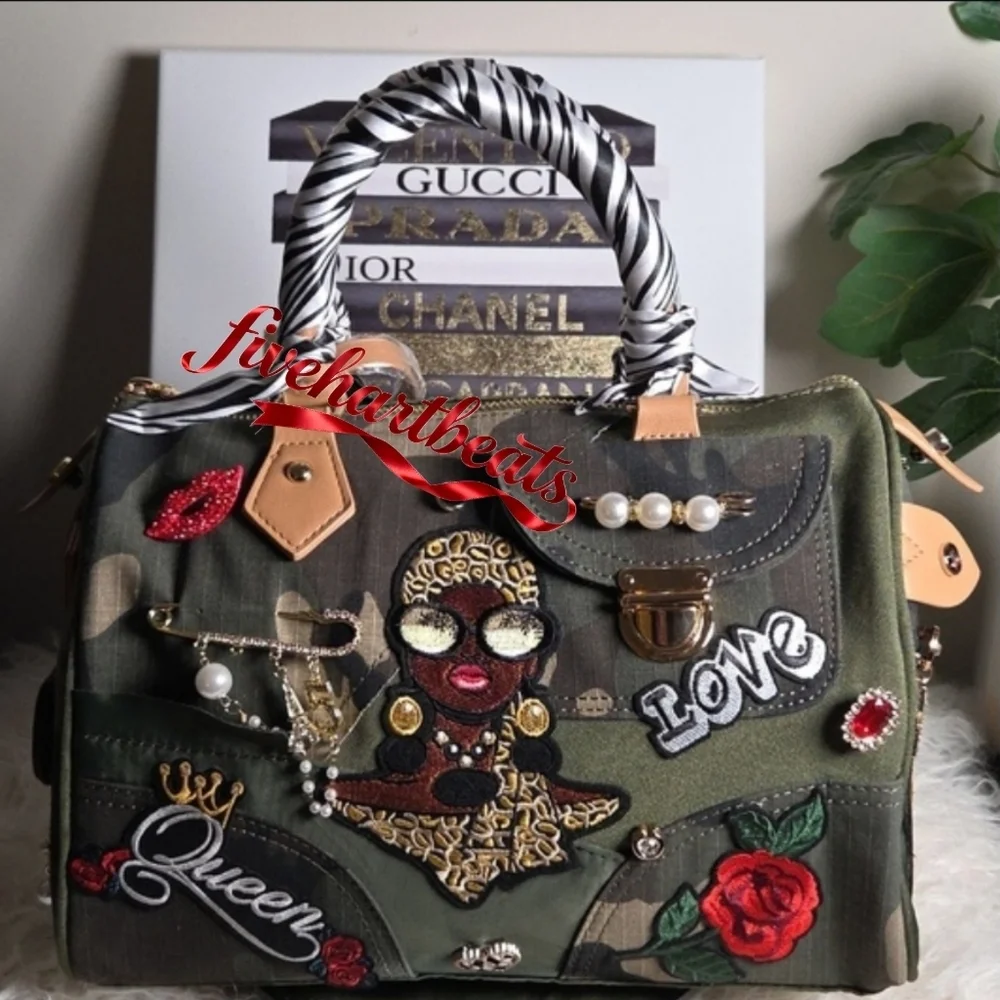 Camoflage Small Satchel Bag Upcycled - New